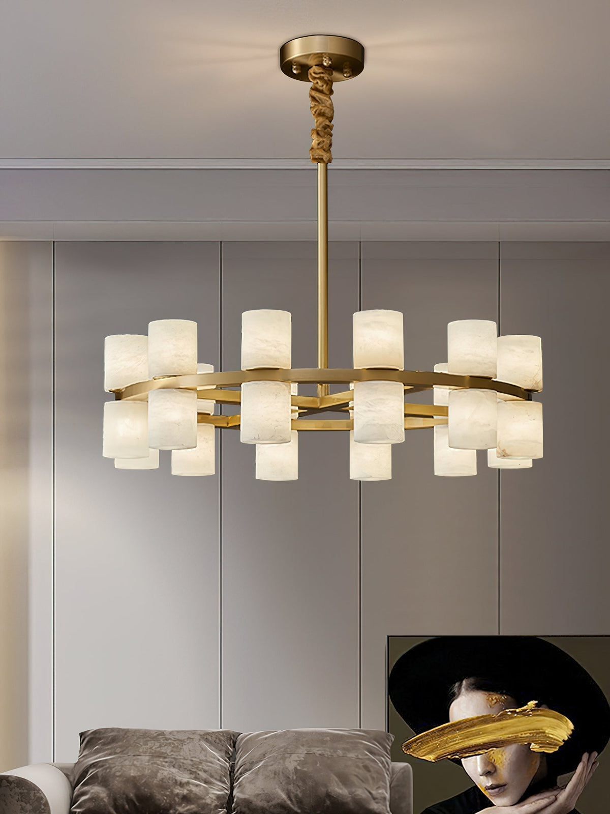 Etalir Postmodern Luxury Alabaster Chandelier