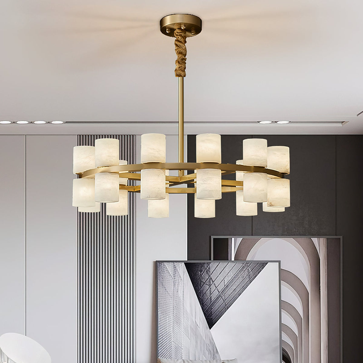 Etalir Postmodern Luxury Alabaster Chandelier