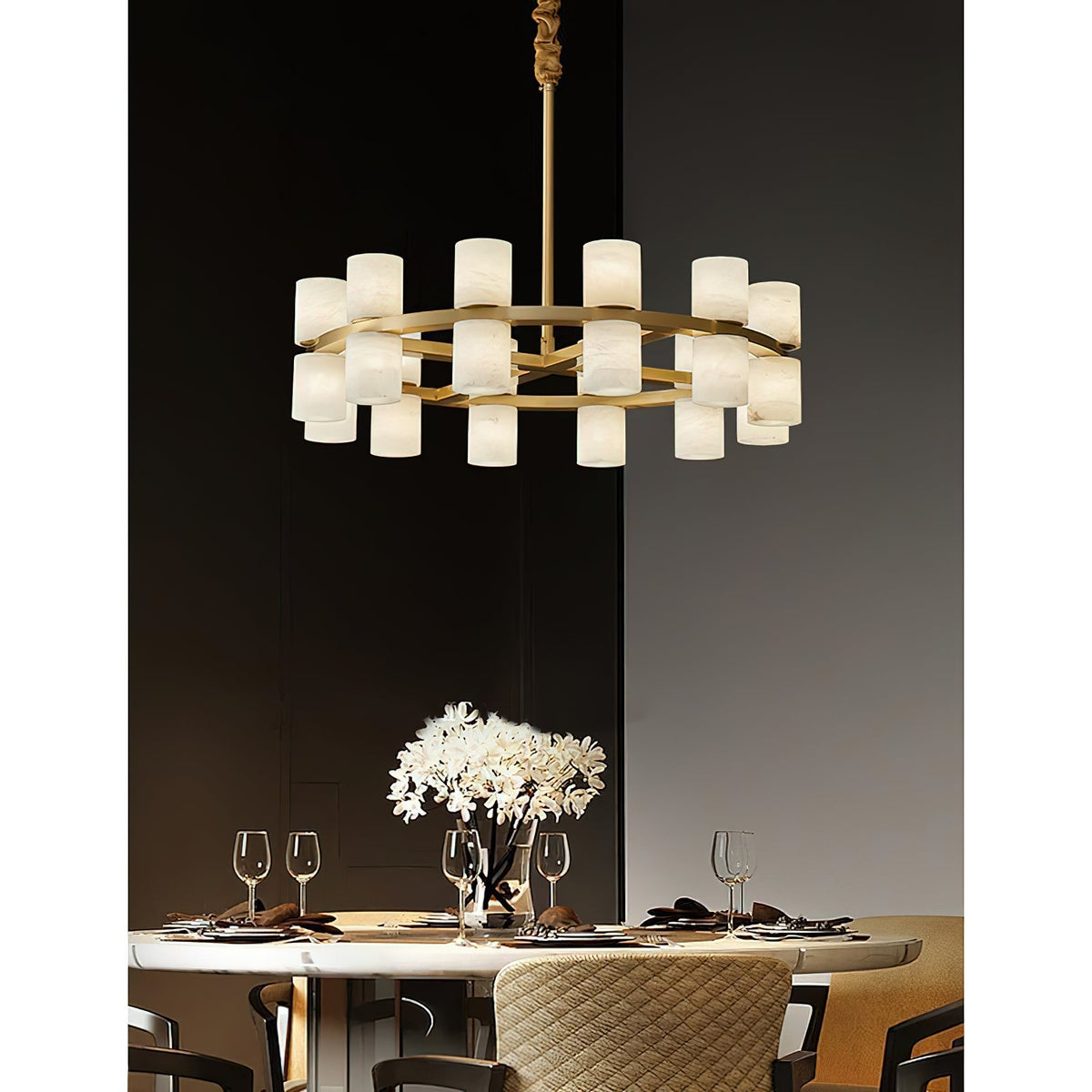 Etalir Postmodern Luxury Alabaster Chandelier