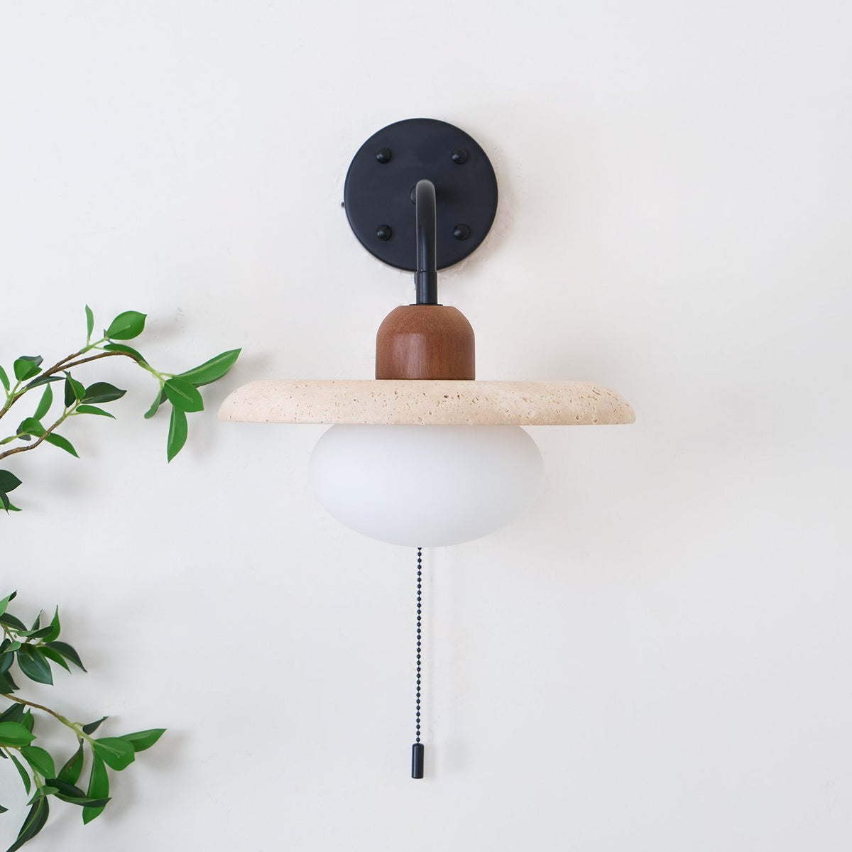 Tavivette Travertine Wall Light Pull Chain Switch