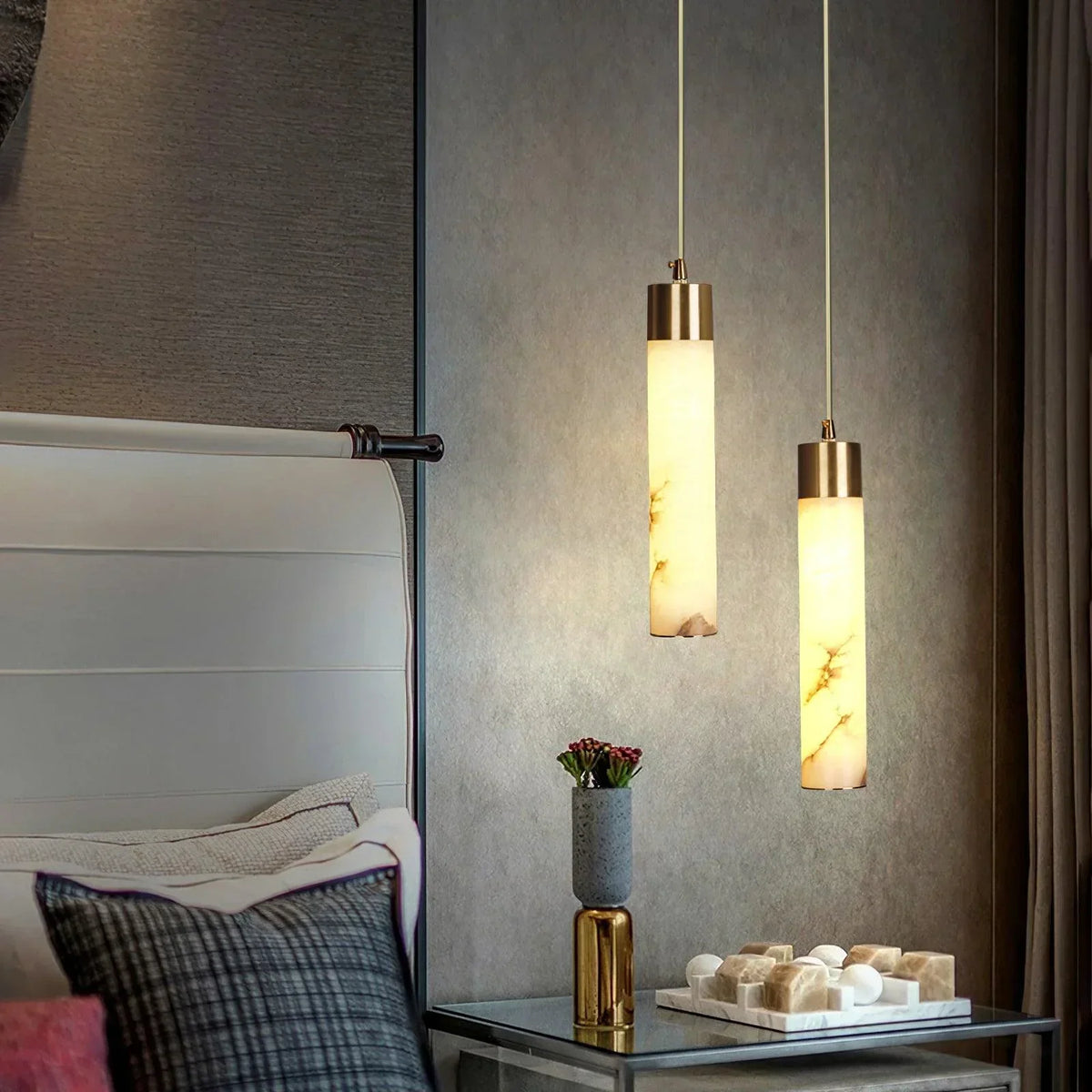Jumavim White Alabaster Pendant Light