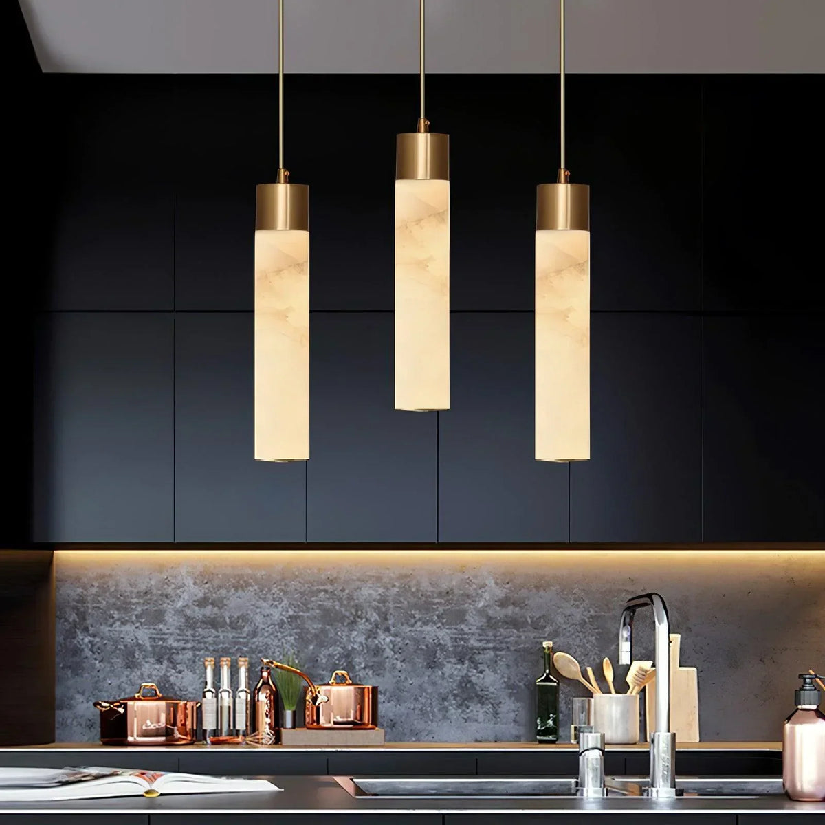 Jumavim White Alabaster Pendant Light