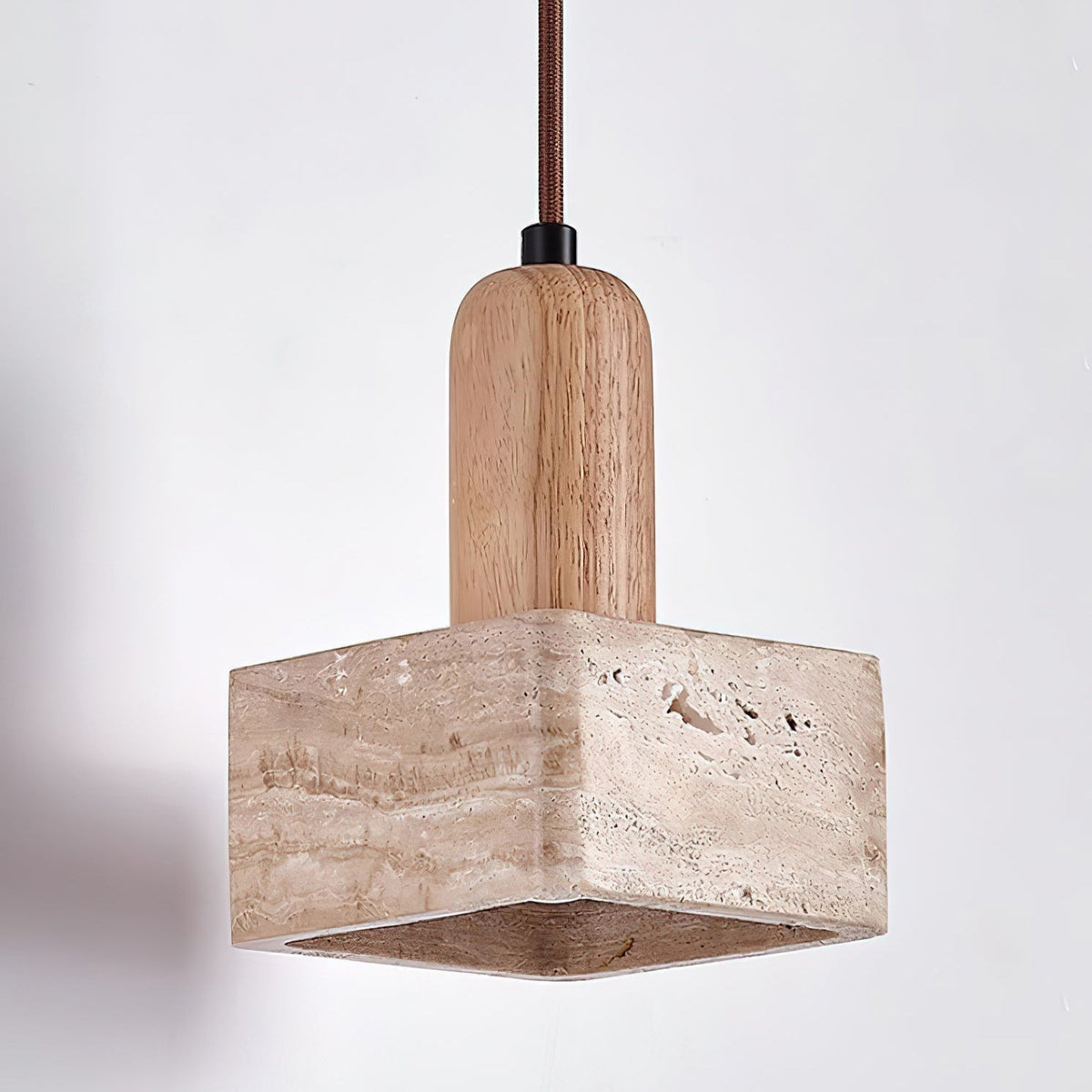 Lava Square Travertine Pendant Light