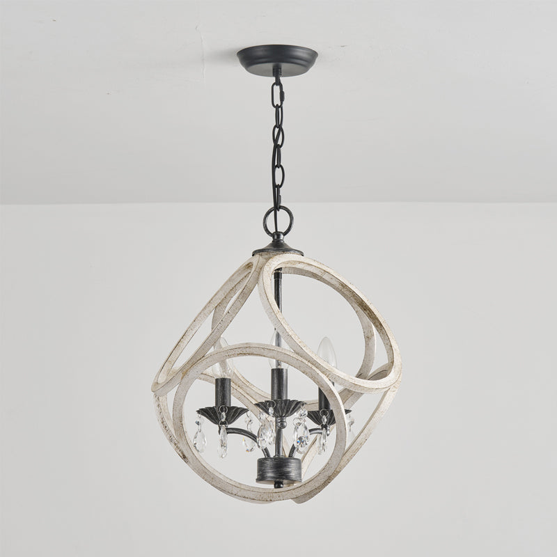 Viraearae Nordic Crystal Wood Pendant Lamp