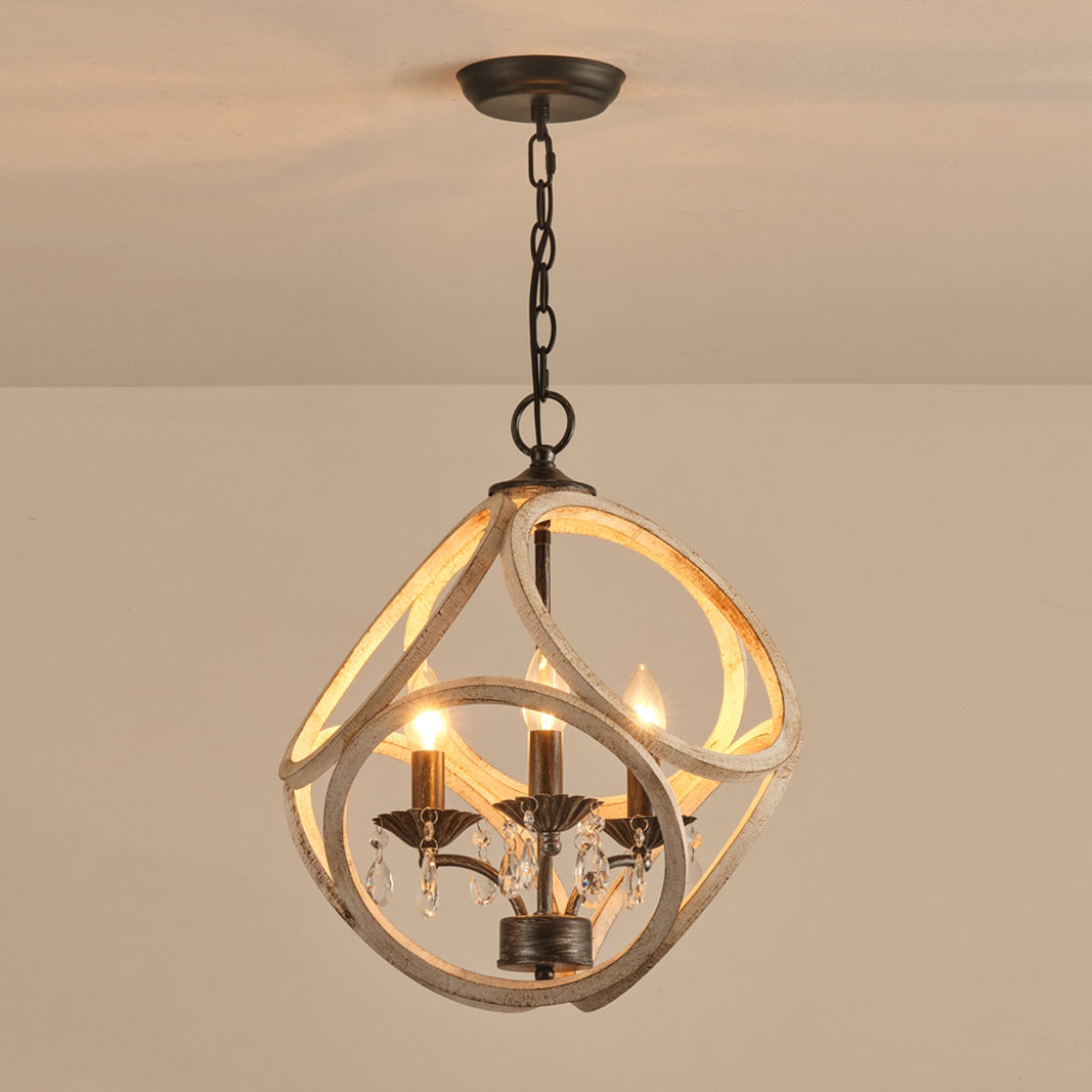 Viraearae Nordic Crystal Wood Pendant Lamp