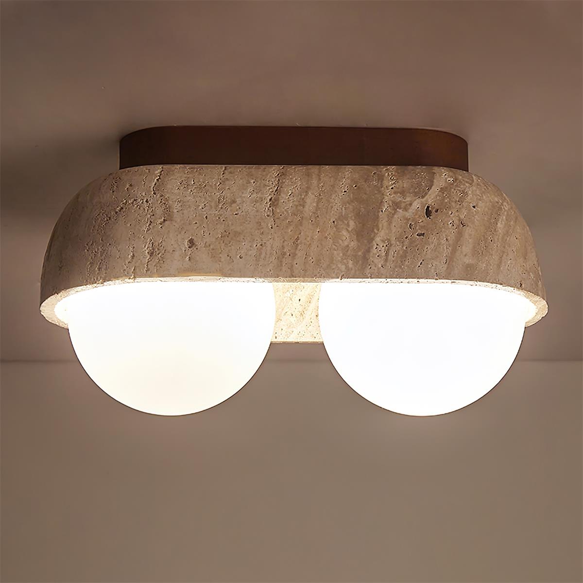Norelina Ceiling Light Travertine Rectangular