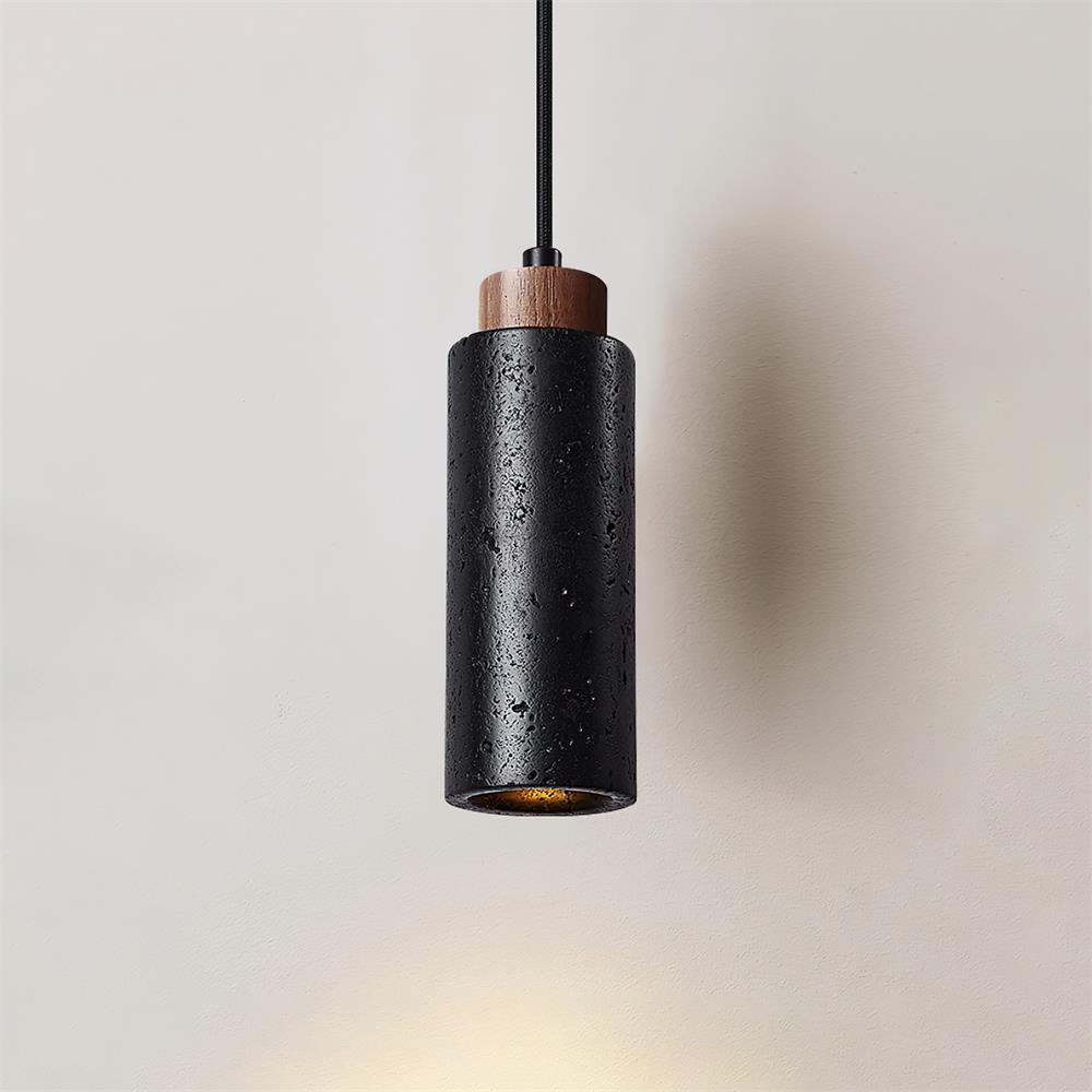 Nerova Pendant Light Travertine Wood Minimalist