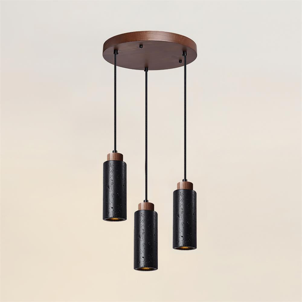 Nerova Pendant Light Travertine Wood Minimalist