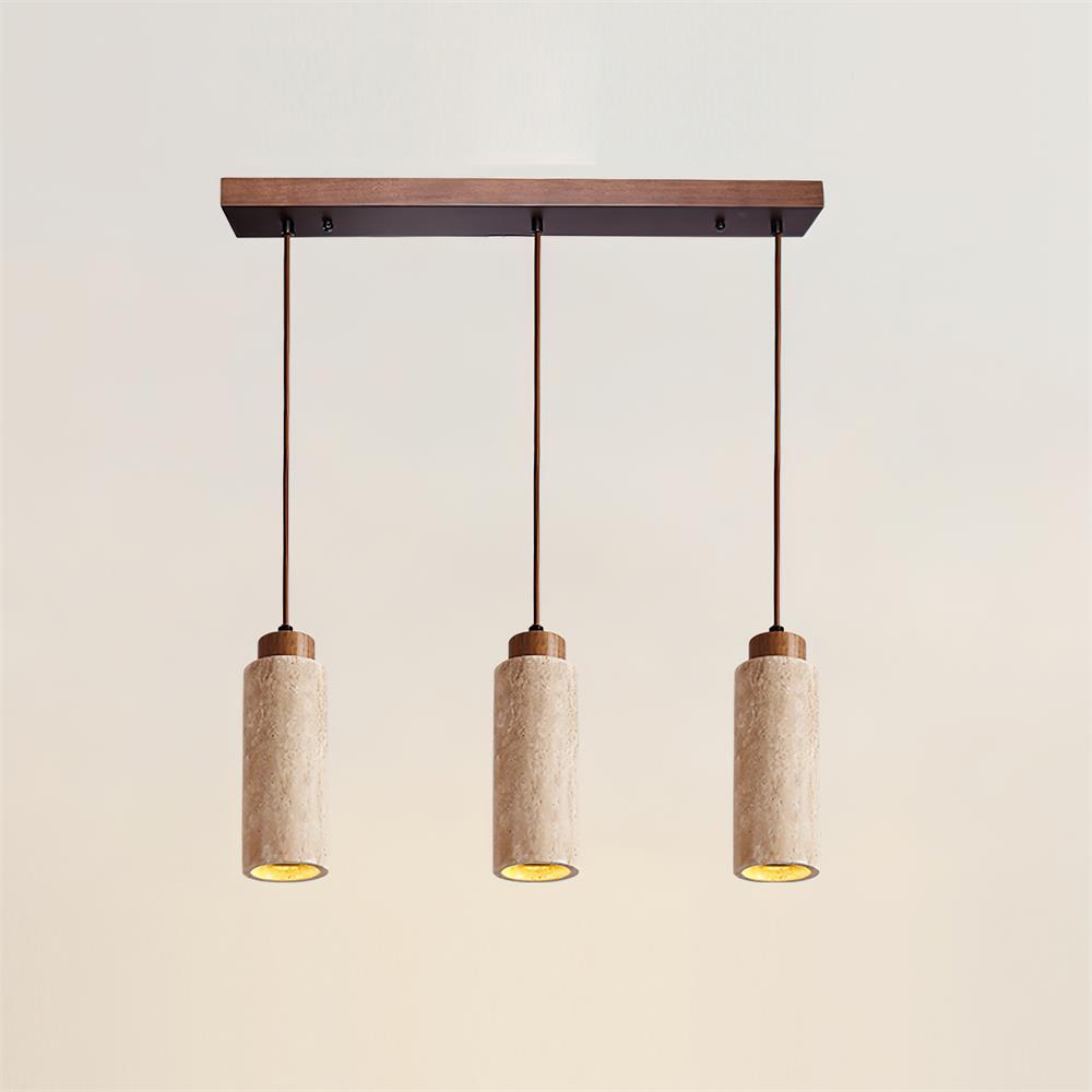 Nerova Pendant Light Travertine Wood Minimalist