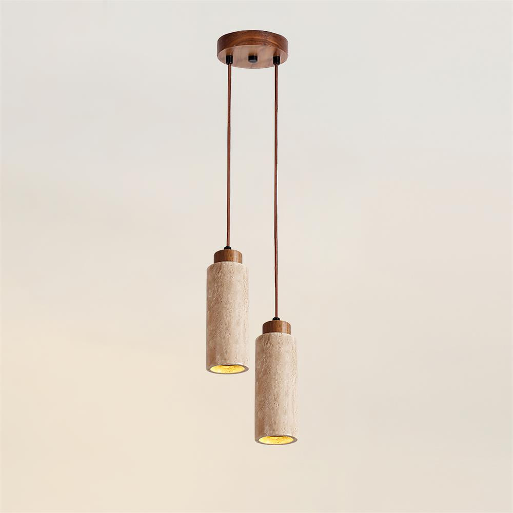 Nerova Pendant Light Travertine Wood Minimalist