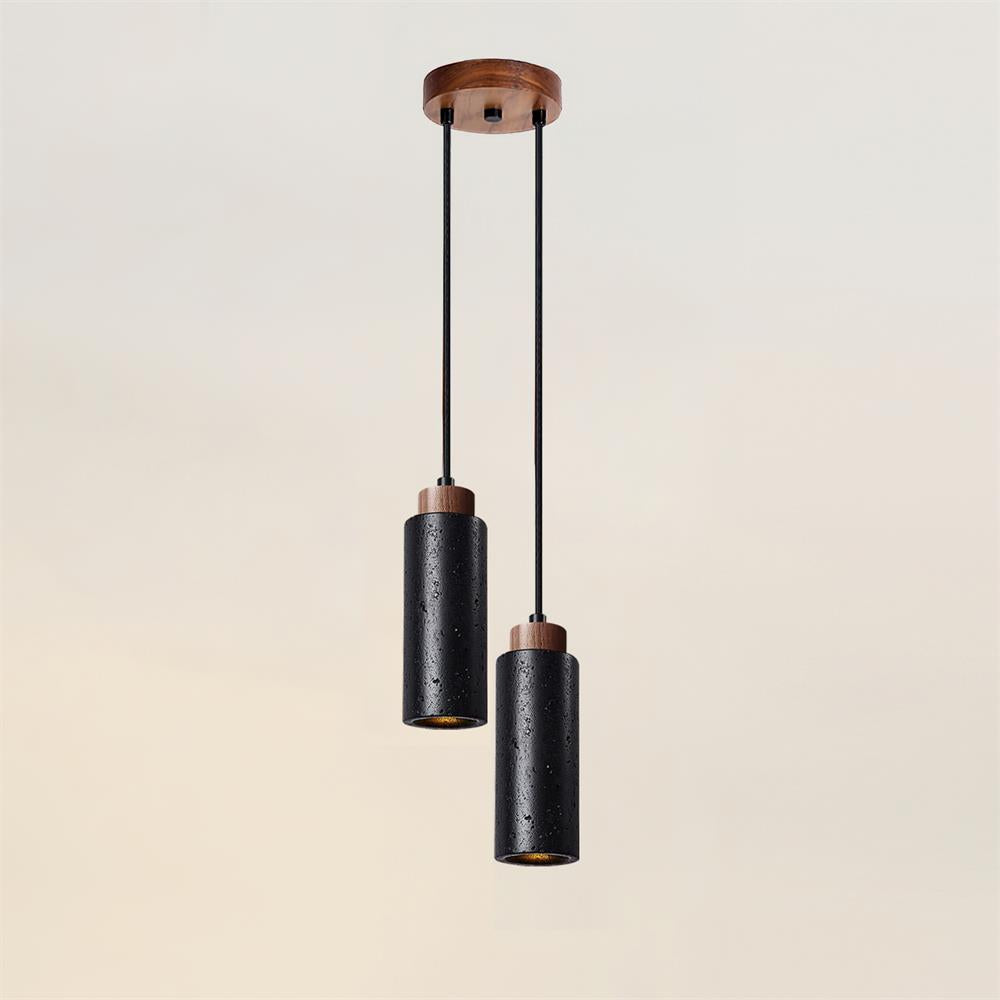 Nerova Pendant Light Travertine Wood Minimalist