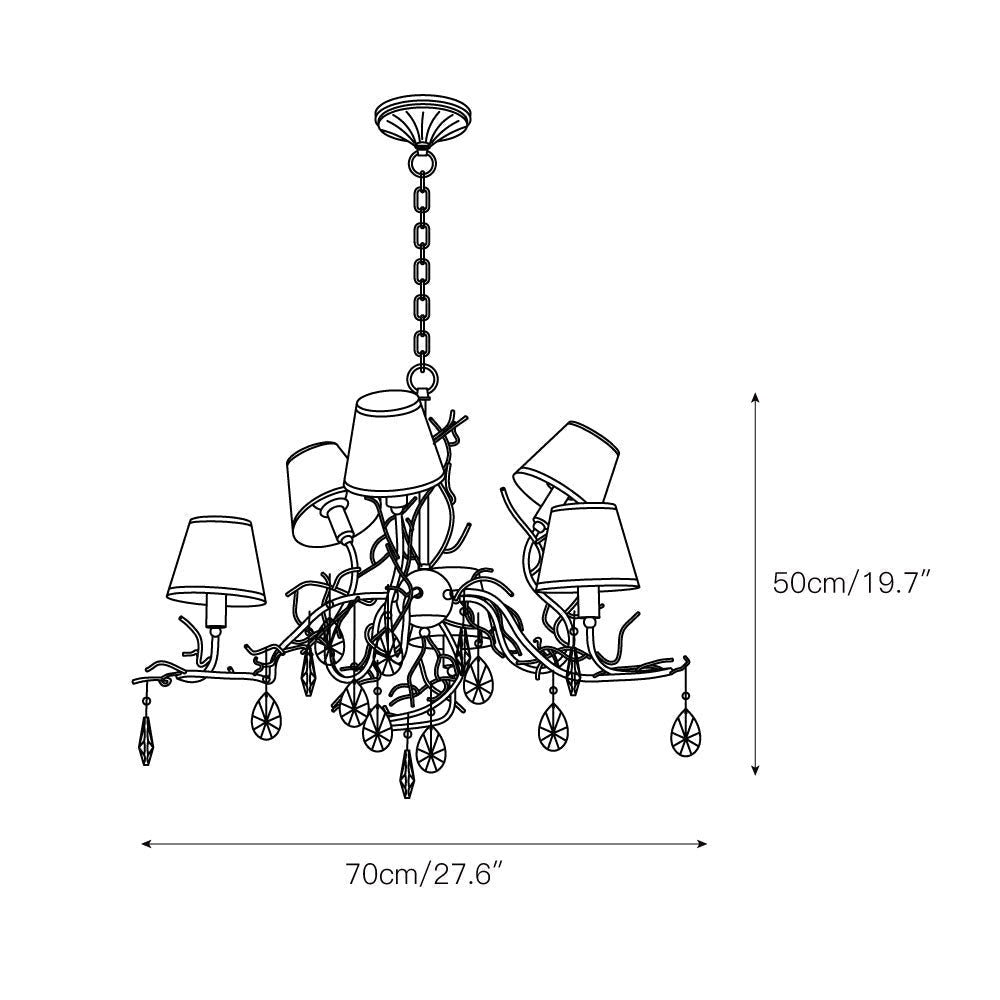 Olsolan Postmodern Luxury Fabric Crystal Chandelier