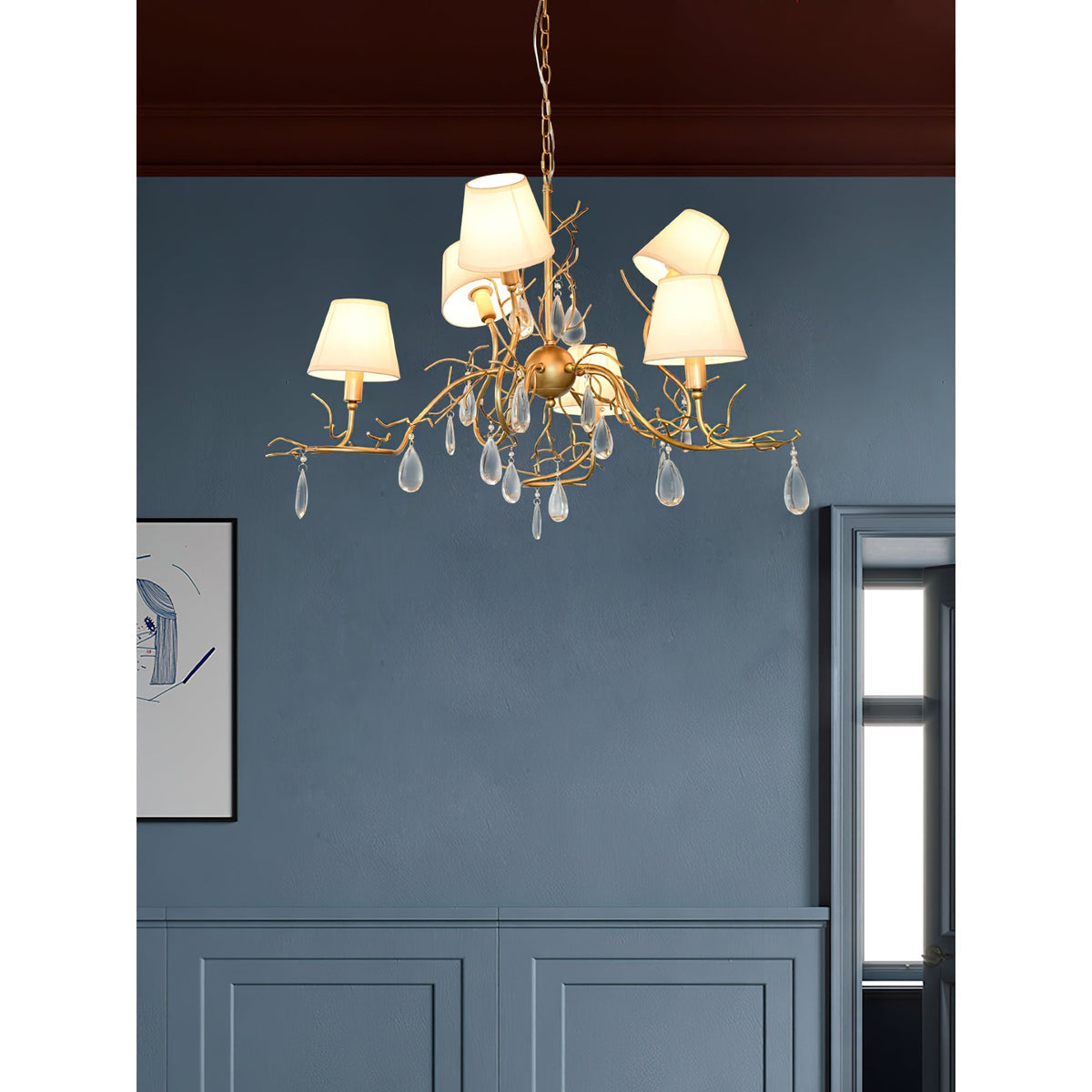 Olsolan Postmodern Luxury Fabric Crystal Chandelier