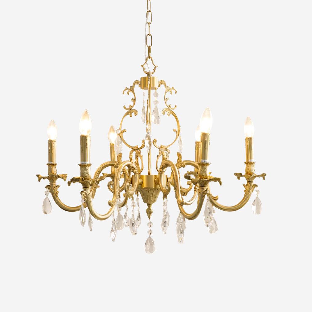 Ella Chandelier Classic Brass Crystal