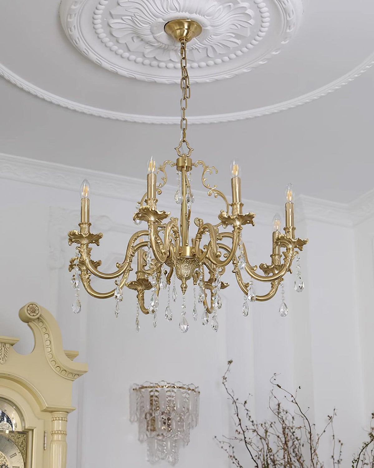 Ella Chandelier Classic Brass Crystal