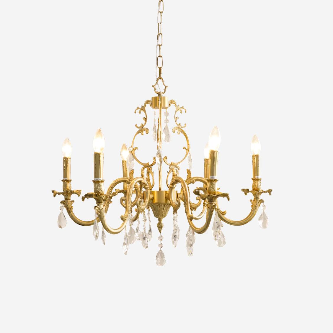 Ella Chandelier Classic Brass Crystal
