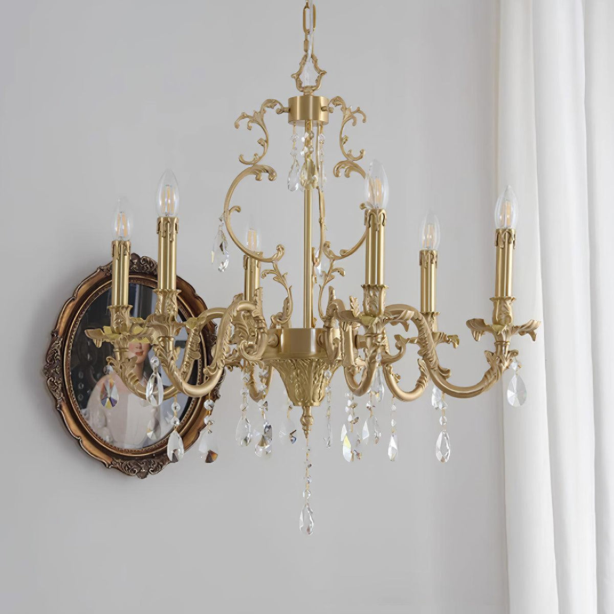 Ella Chandelier Classic Brass Crystal