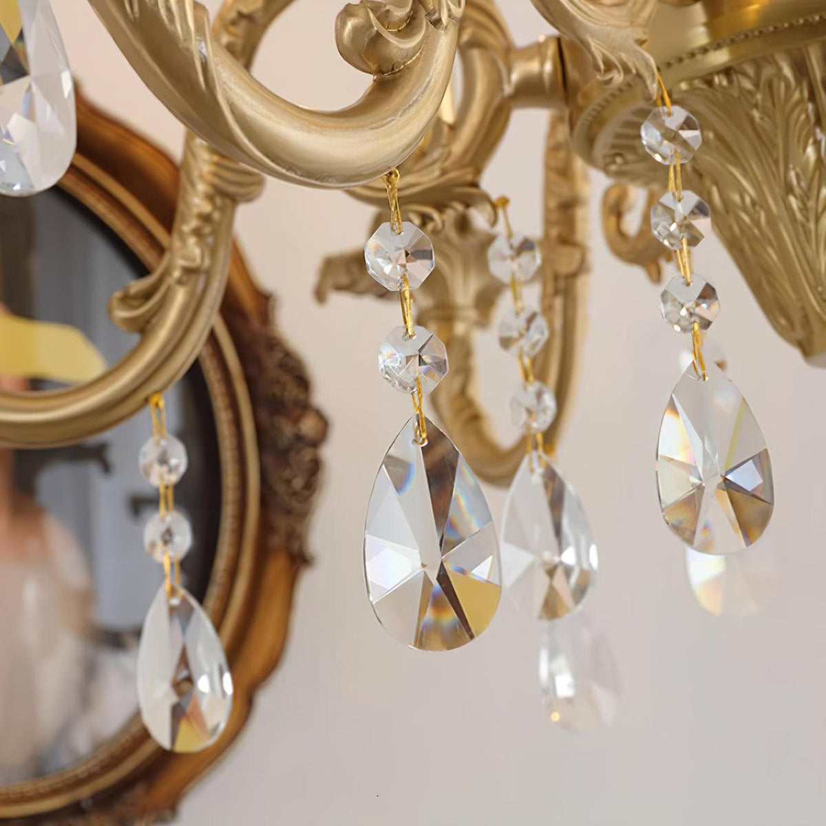 Ella Chandelier Classic Brass Crystal