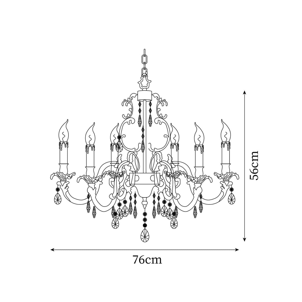 Ella Chandelier Classic Brass Crystal