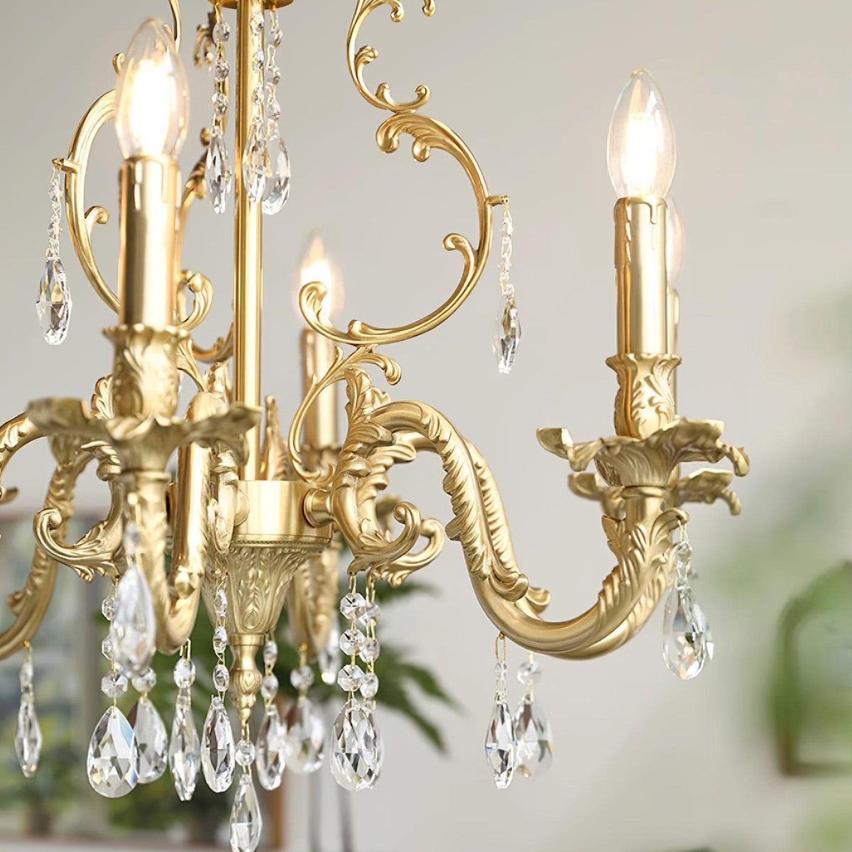 Ella Chandelier Classic Brass Crystal