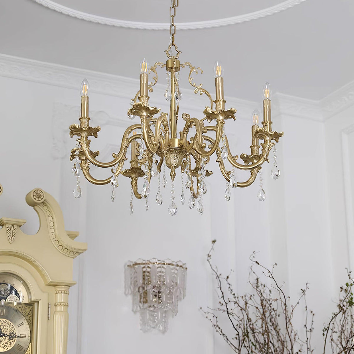Ella Chandelier Classic Brass Crystal
