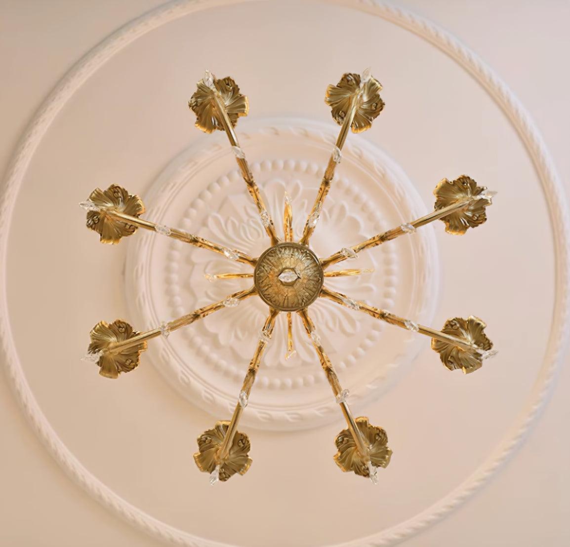 Ella Chandelier Classic Brass Crystal