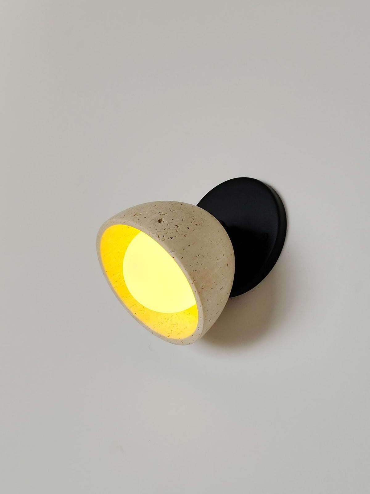 Ellorus Surface Glass Travertine Wall Lamp