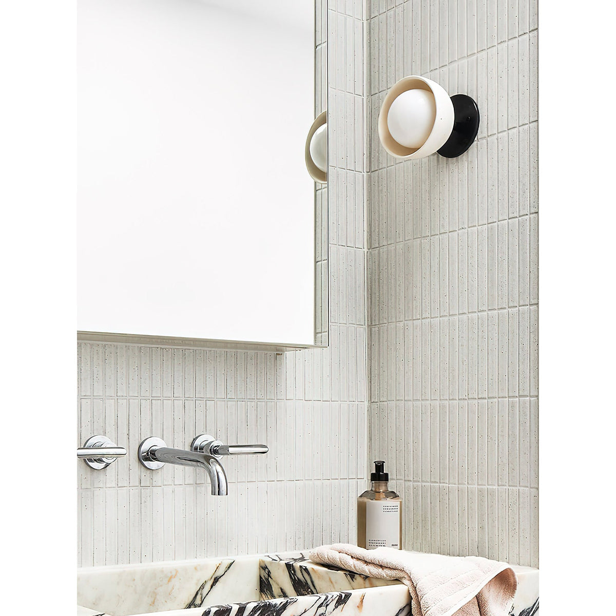 Ellorus Surface Glass Travertine Wall Lamp