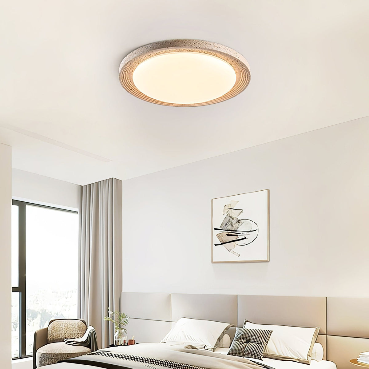 Orinir Minimalist Travertine Ceiling Light