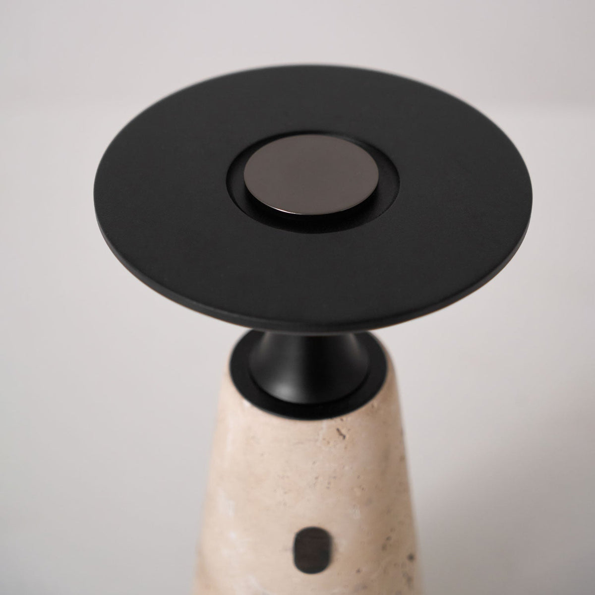 Vespera Sculptural Travertine Table Lamp
