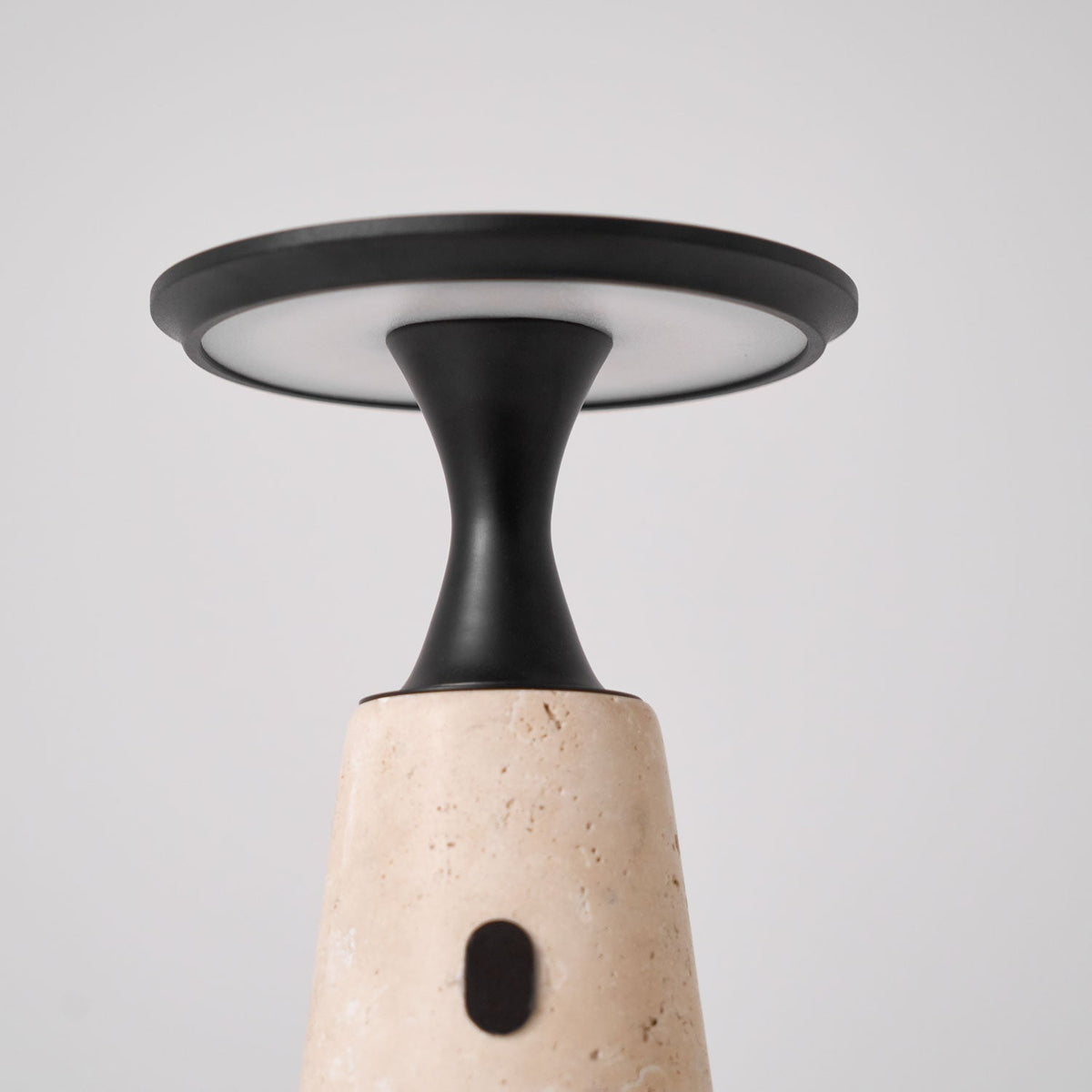 Vespera Sculptural Travertine Table Lamp