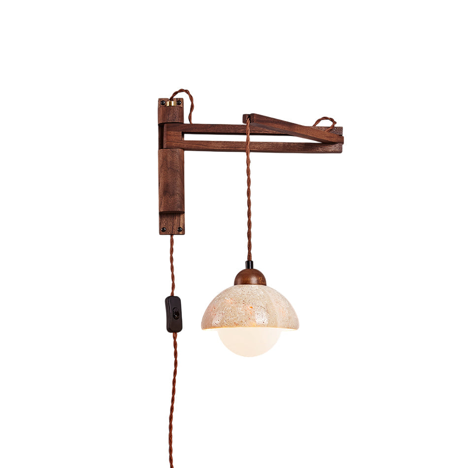 Serisenne Travertine Swing Arm Wall Sconce
