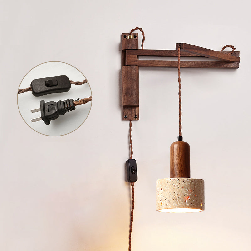 Serisenne Travertine Swing Arm Wall Sconce