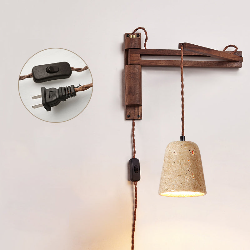 Serisenne Travertine Swing Arm Wall Sconce