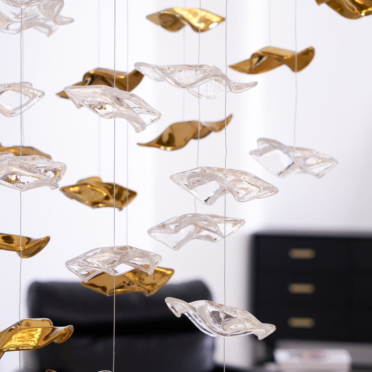 Lisk Luxury Brass Linear Chandelier