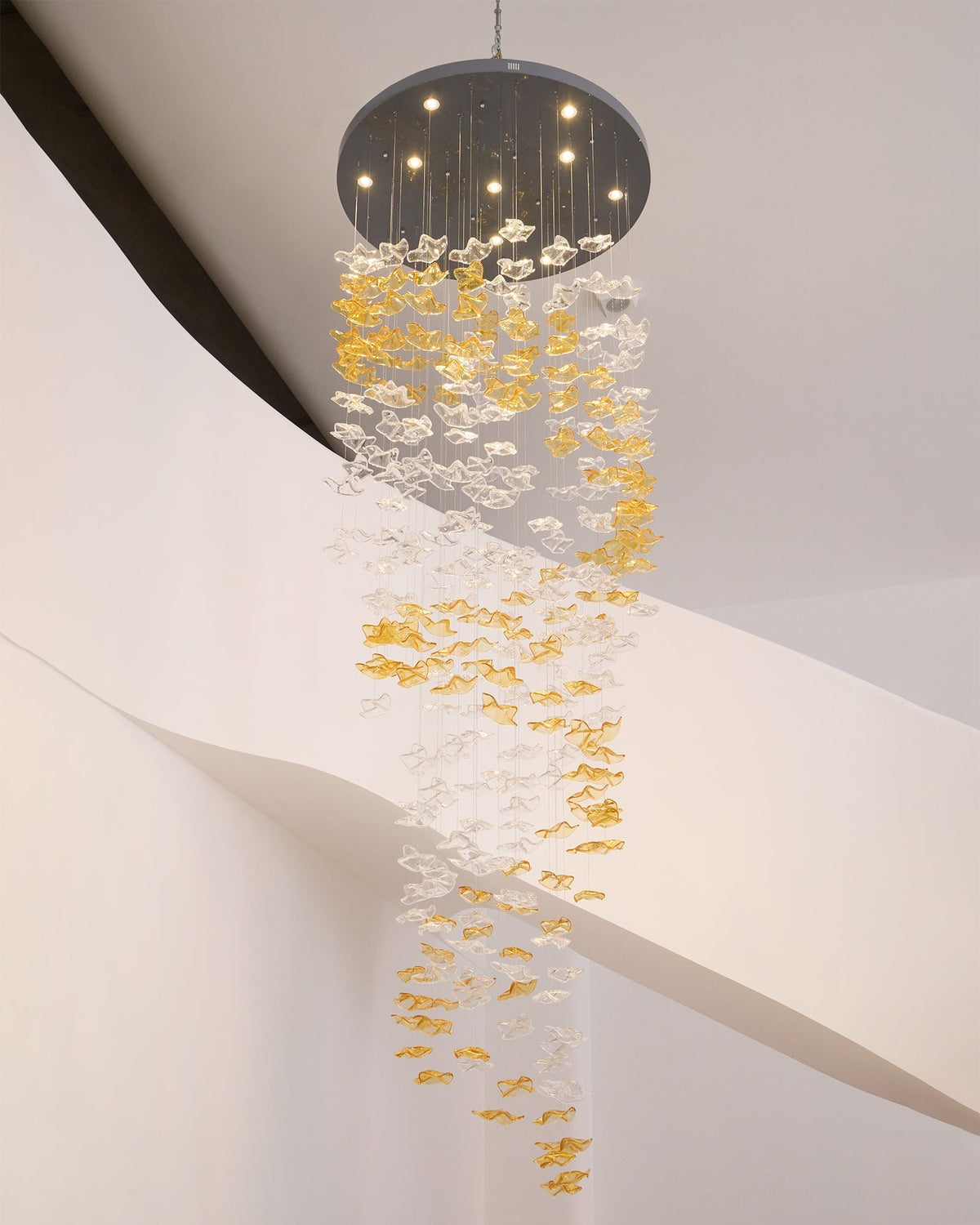 Nephele Crystal Leaf Chandelier