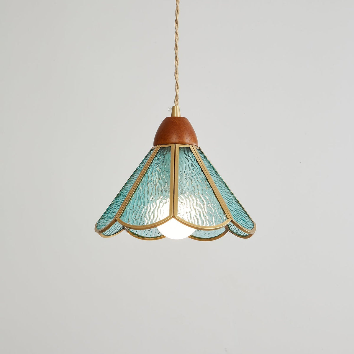 Creshen Wood & Glass Vintage Pendant Lamp