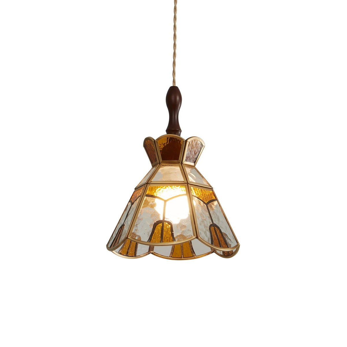 Creshen Wood & Glass Vintage Pendant Lamp
