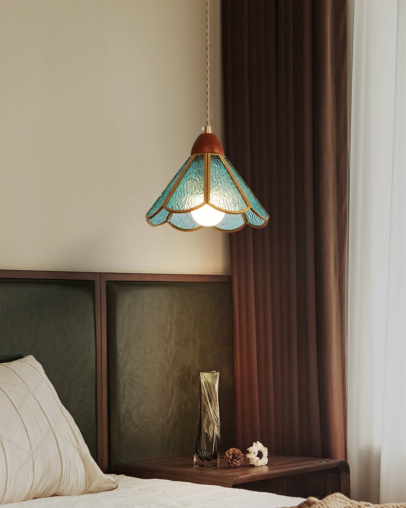 Creshen Wood & Glass Vintage Pendant Lamp