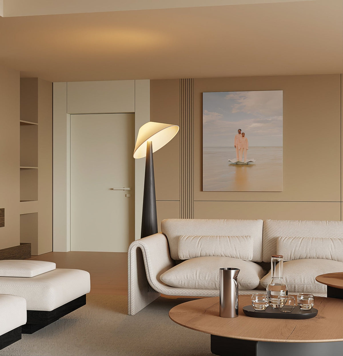 Apex Wooden Tapered Floor Lamp