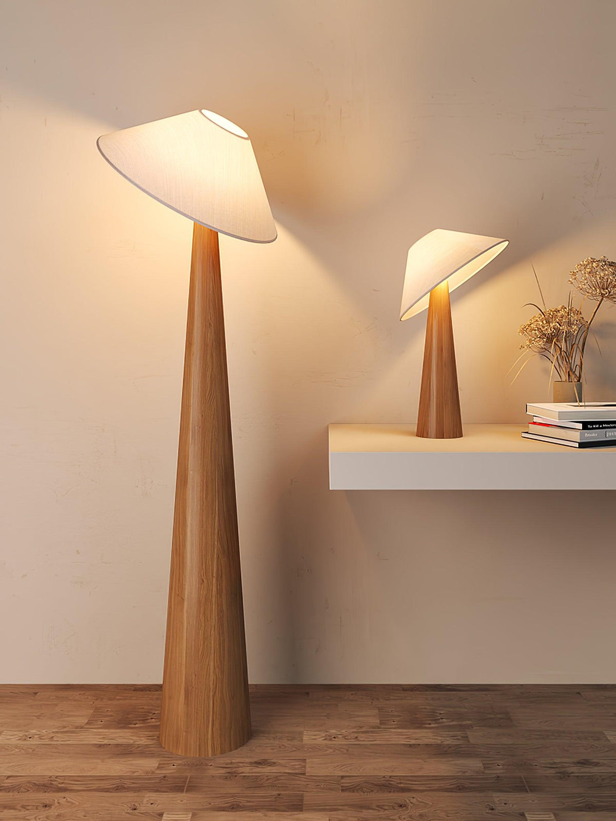Vosile Sculptural Wood Table Lamp