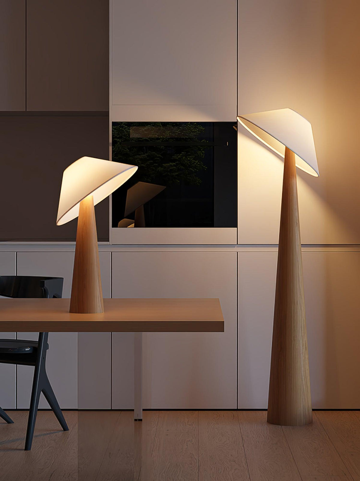 Vosile Sculptural Wood Table Lamp