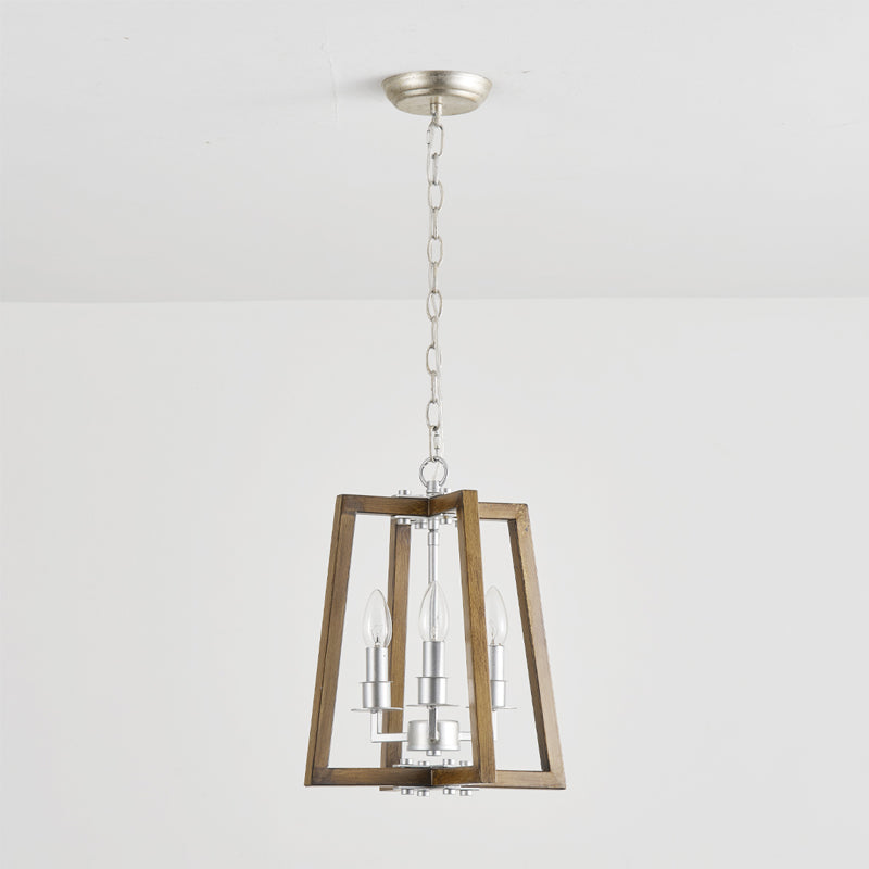 Tinsley Vintage Open Frame Wood Pendant Lamp