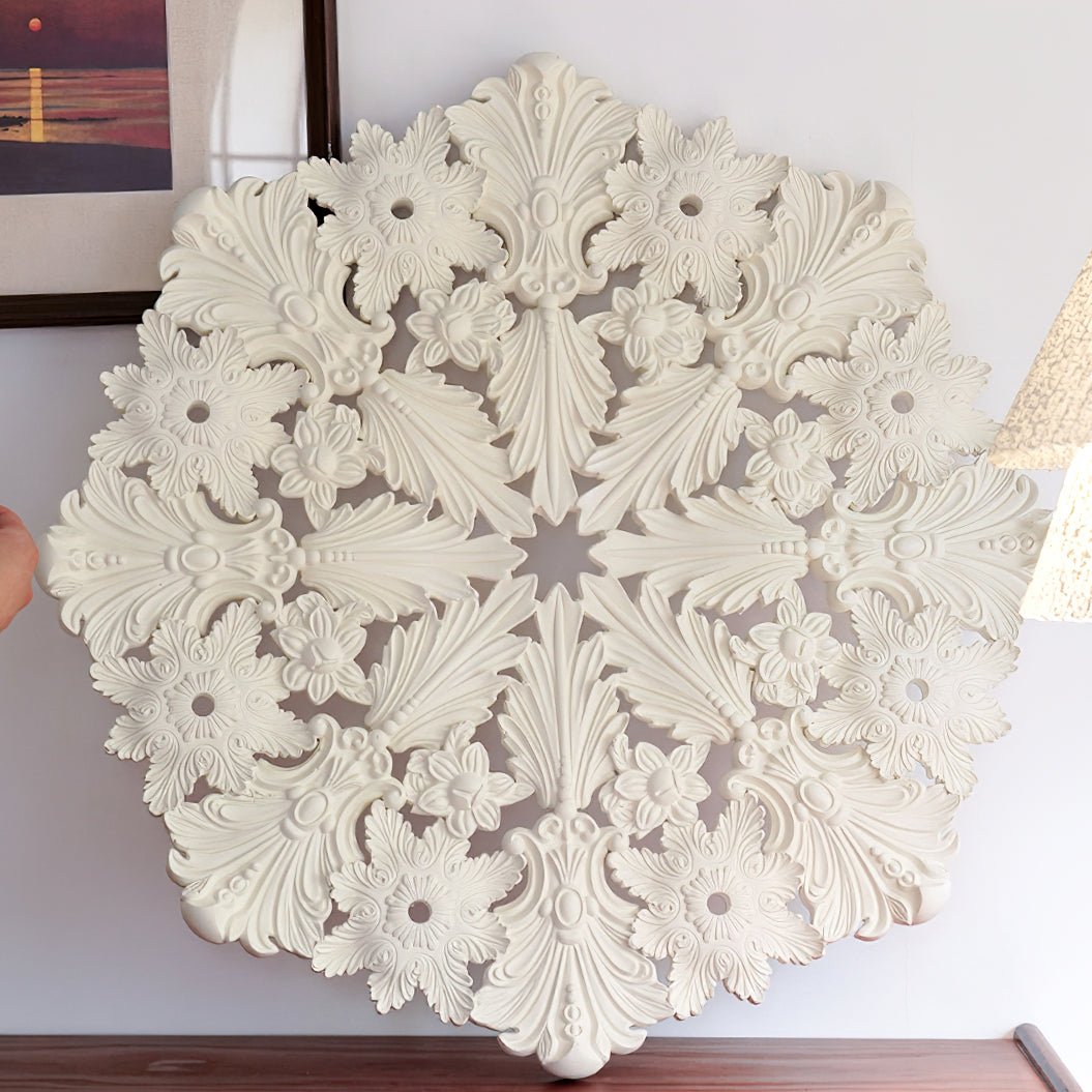 Eixor Chandelier Plaster White Floral Shape Minimalist