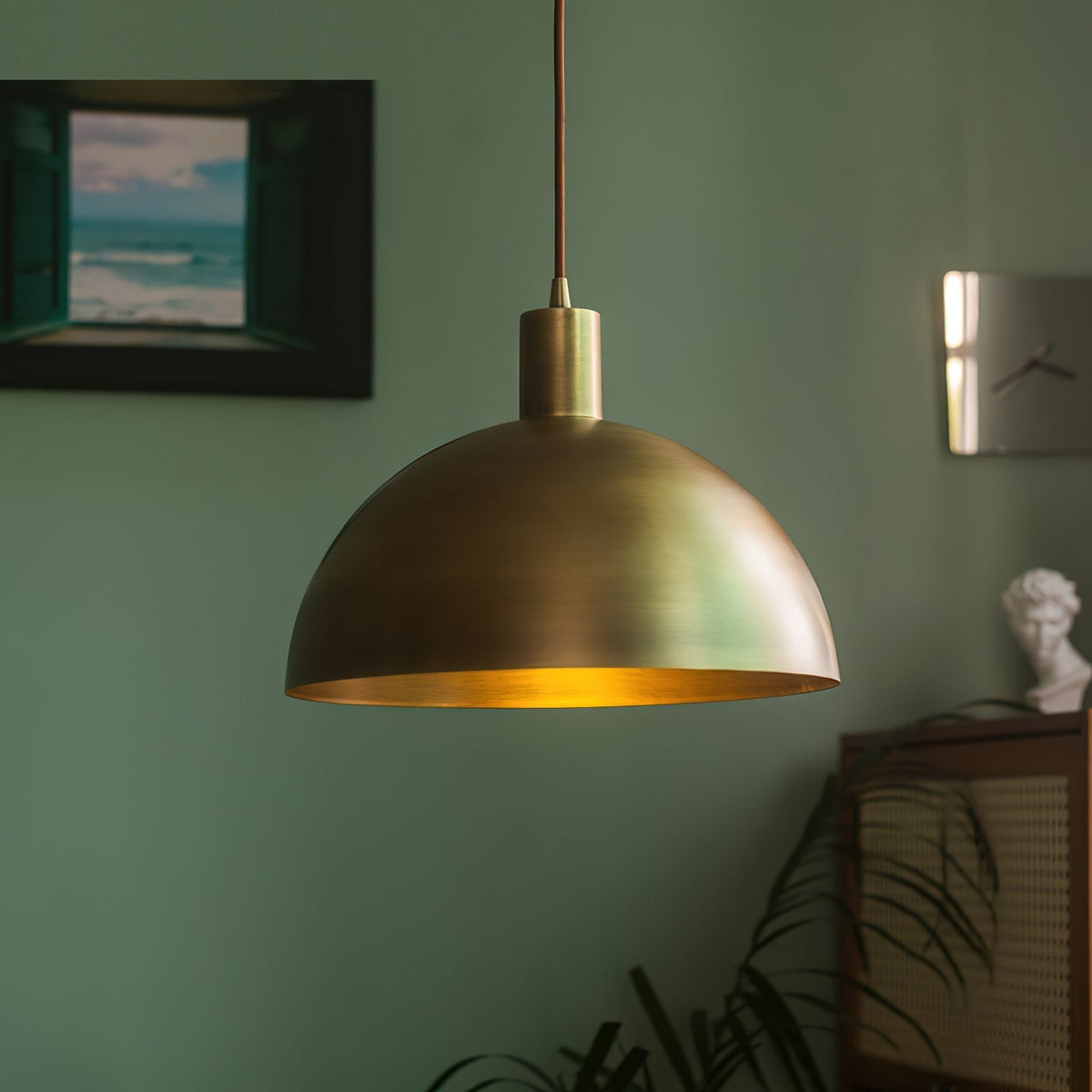 Tondo Dome Brass Pendant Light