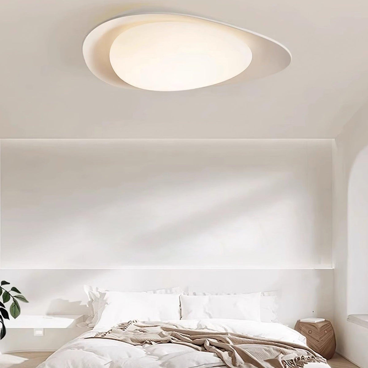 Zupudek Ceiling Lamp Green&Beige Pebble Shape
