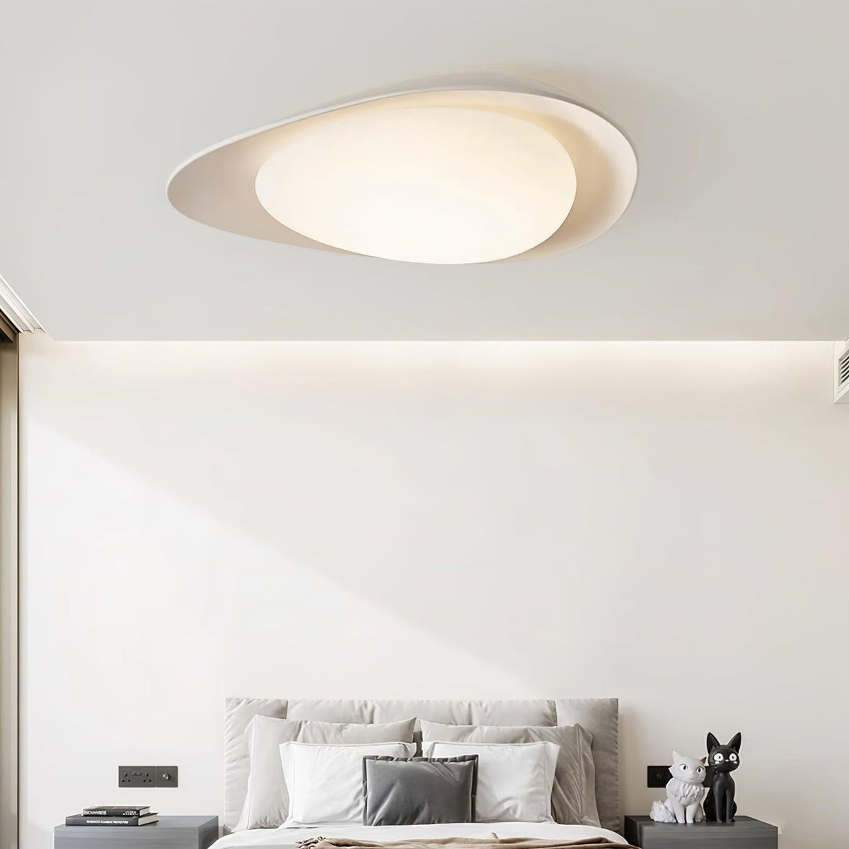 Zupudek Ceiling Lamp Green&Beige Pebble Shape