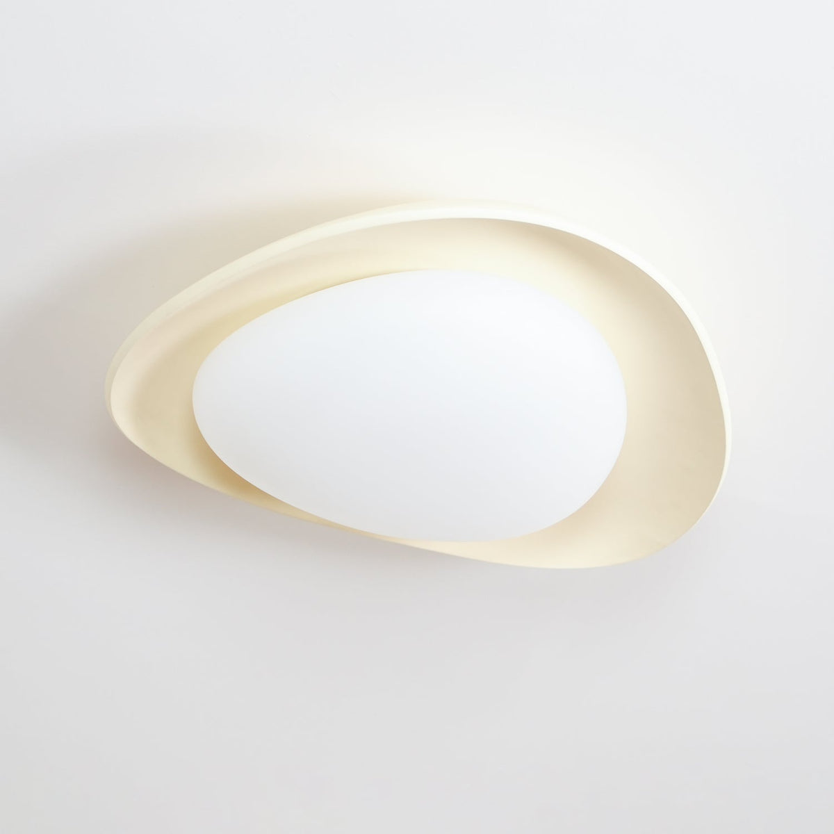 Zupudek Ceiling Lamp Green&Beige Pebble Shape