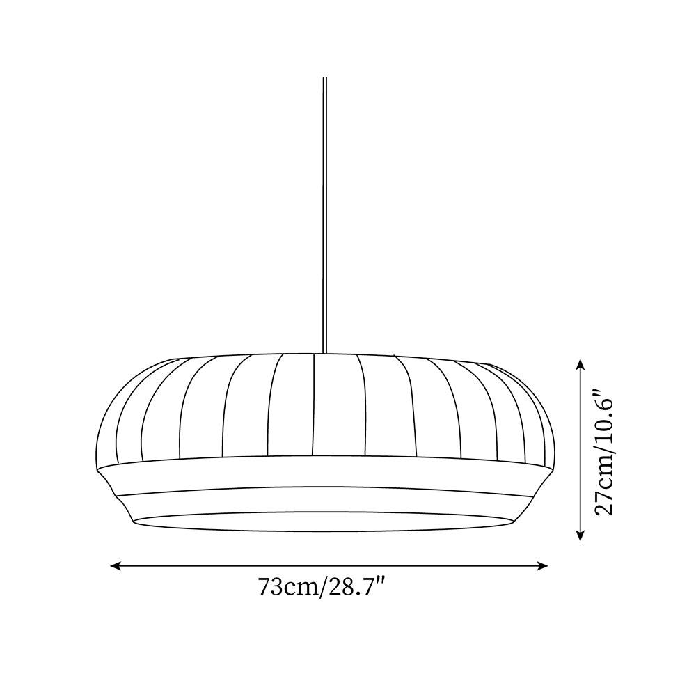 Taro Pendant Lamp Silk Shade White Fabric Vertical Lines Soft Modern Minimalist