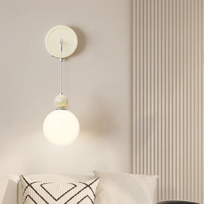 Murovud Modern LED Indoor Wall Lamp Red/Coffee Metal/Glass Bedroom